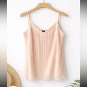 Pleated Tank Peach Blouse The Limited New With Tags petite